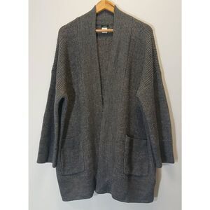 J.crew y2k womens xl cardigan sweater gray duster soft alpaca classic timeless